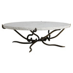 Muscadine Coffee Table - Antique Bronze / White Marble