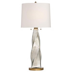Scylla Table Lamp - Silver Luster / Off White