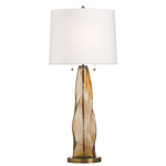 Scylla Table Lamp - Amber Luster / Off White