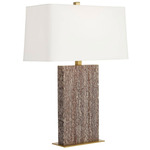 Uriah Table Lamp - Dark Wood Vein / Off White