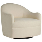 Delfino Swivel Chair - Blackened Iron / Oxford White