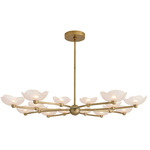 Fleurana Chandelier - Antique Brass / Frosted