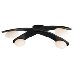 Axia Ceiling Flush Light - Blackened Iron / White