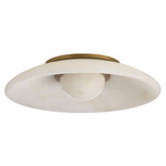 Stella Ceiling Flush Light - Antique Brass / Alabaster