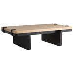 Europa Coffee Table - Ebony / Travertine
