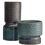 Cliff Vase Set of 2 - Teal