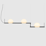 Circ Linear Pendant - Matte Black / White