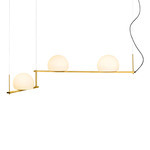 Circ Linear Pendant - Satin Gold / White