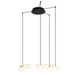 Circ Round Pendant - Satin Gold / White