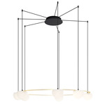 Circ Round Pendant - Satin Gold / White