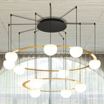 Circ Chandelier - Satin Gold / White