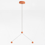 Compass Multi Light Pendant - Terracotta Red