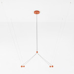 Compass Multi Light Pendant - Terracotta Red
