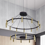 Laverd 2-Tier Chandelier - Satin Gold / Matte Black