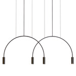 Volta Linear Multi-Light Pendant - Black Canopy / Black