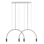 Volta Linear Multi-Light Pendant - White Canopy / Black