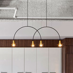 Volta Linear Multi-Light Pendant - Black Canopy / Gold