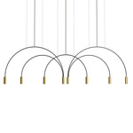 Volta Linear Multi-Light Pendant - White Canopy / Gold