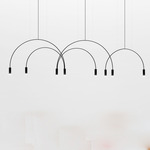 Volta Linear Multi-Light Pendant - White Canopy / Black
