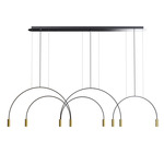 Volta Linear Multi-Light Pendant - Black Canopy / Gold