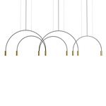 Volta Linear Multi-Light Pendant - White Canopy / Gold