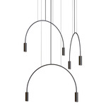 Volta Round Multi Light Pendant - Black Canopy / Black