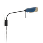 Martinica Plug-In Swing Arm Wall Sconce - Black / Blue