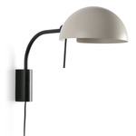 Dominica Plug In Swing Arm Wall Sconce - Matte Black / Beige