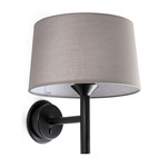 Windsor Wall Sconce - Grey Fabric / Matte Black