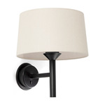 Windsor Wall Sconce - Linen / Matte Black