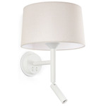 Windsor Reading Wall Sconce - Linen / Matte White