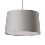 Windsor Pendant - Matte Black / Grey Fabric