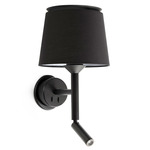 Savoy Reading Wall Sconce - Matte Black / Black