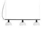 Tatawin Glass Linear Pendant - Satin Black / White
