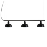 Tatawin Glass Linear Pendant - Satin Black / Black