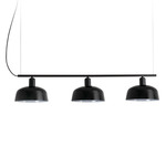 Tatawin Glass Linear Pendant - Satin Black / Black