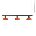Tatawin Metal Linear Pendant - Satin Black / Orange