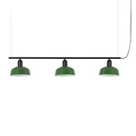 Tatawin Metal Linear Pendant - Satin Black / Green