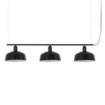 Tatawin Metal Linear Pendant - Satin Black / Black