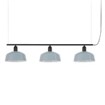 Tatawin Metal Linear Pendant - Satin Black / Blue Gray