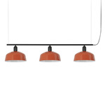 Tatawin Metal Linear Pendant - Satin Black / Orange