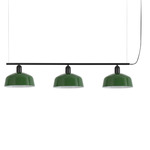 Tatawin Metal Linear Pendant - Satin Black / Green