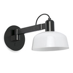 Tatawin Metal Swing Arm Wall Sconce - Satin Black / White
