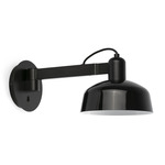 Tatawin Metal Swing Arm Wall Sconce - Satin Black / Black