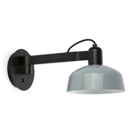 Tatawin Metal Swing Arm Wall Sconce - Satin Black / Blue Gray