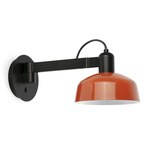 Tatawin Metal Swing Arm Wall Sconce - Satin Black / Orange