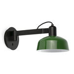 Tatawin Metal Swing Arm Wall Sconce - Satin Black / Green