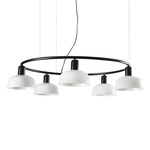 Tatawin Glass Chandelier - Satin Black / White
