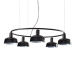 Tatawin Glass Chandelier - Satin Black / Black