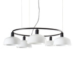 Tatawin Glass Chandelier - Satin Black / White